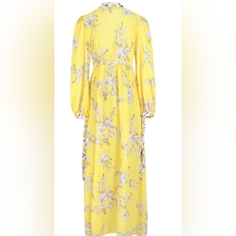 Elegant Bohemian Floral Tropical Print Long Sleeve Maxi Swimsuit Coverup Kimono - Picture 13 of 13